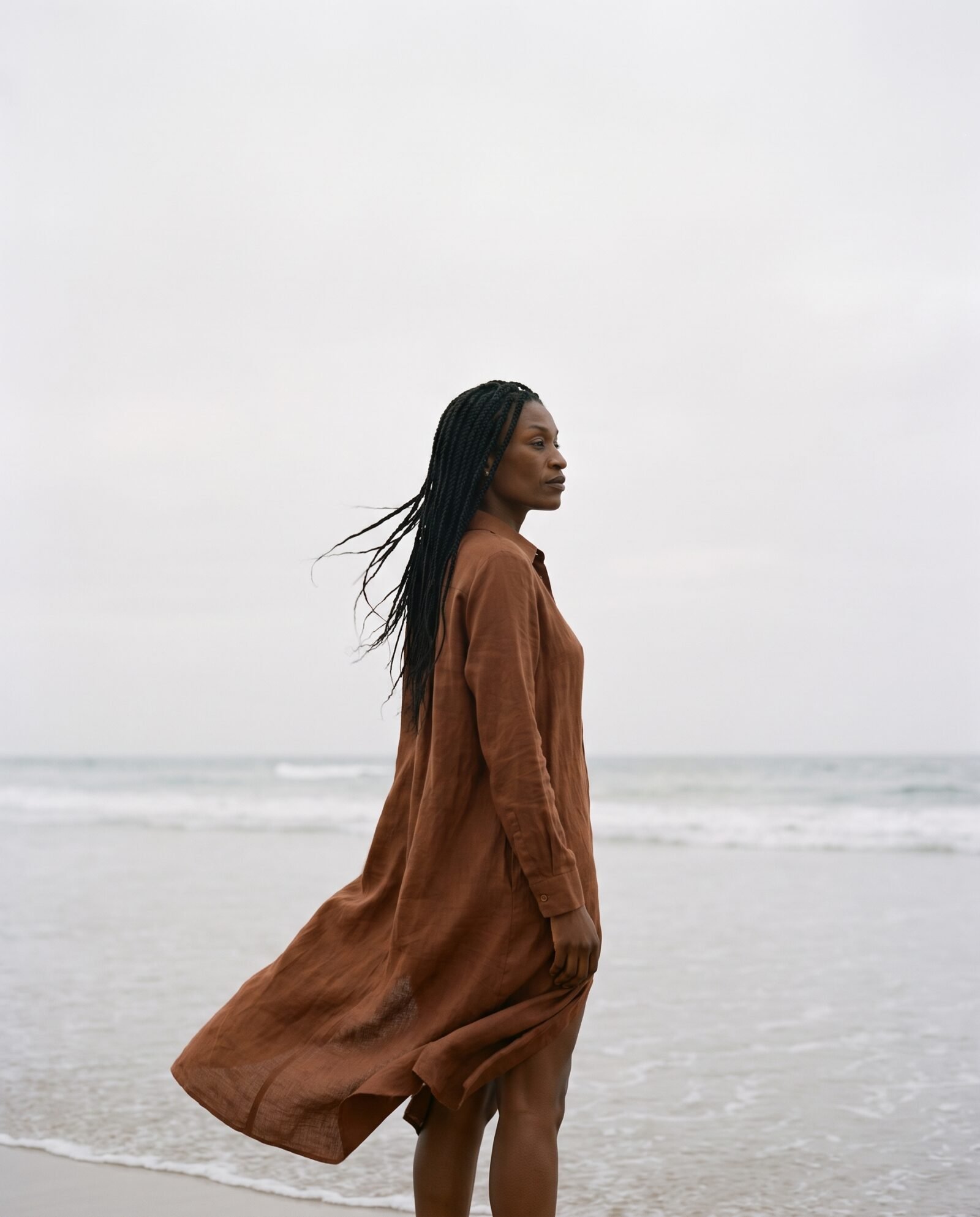 Zinhle Khumalo on a Durban beach at dawn